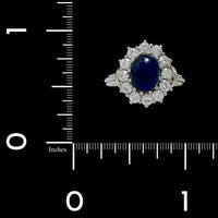 18K White Gold Estate Sapphire and Diamond Ring