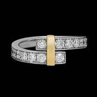 Tiffany & Co. Platinum and 18K Yellow Gold Estate Diamond "Edge" Ring