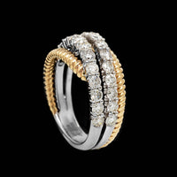 14K Two-tone Gold Estate Diamond Crossover Ring