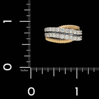 14K Two-tone Gold Estate Diamond Crossover Ring