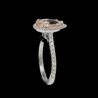 14K White Gold Estate Morganite and Diamond Ring