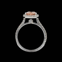 14K White Gold Estate Morganite and Diamond Ring