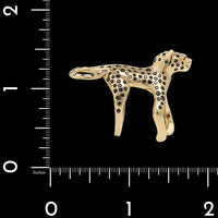 Jack Vartanian 18K Yellow Gold Estate Black Diamond Leopard Ring