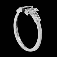 Tiffany & Co. 18K White Gold Estate Diamond "T" Wire Ring