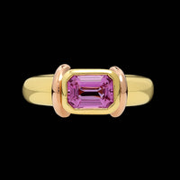 Ruth Taubman 18K Yellow and Rose Gold Estate Pink Sapphire Ring