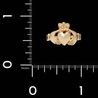 14K Yellow Gold Estate Claddagh Ring