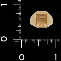 18K Yellow Gold Estate Coat of Arms Ring