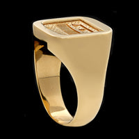 18K Yellow Gold Estate Coat of Arms Ring