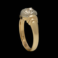 14K Two-tone Gold Estate Diamond Moon Face Ring