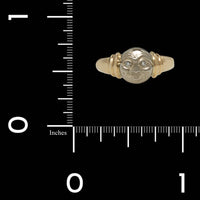 14K Two-tone Gold Estate Diamond Moon Face Ring