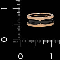 Bulgari 18K Rose Gold Estate B.zero1 Black Ceramic Ring