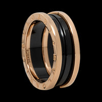 Bulgari 18K Rose Gold Estate B.zero1 Black Ceramic Ring