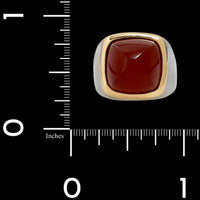Fred of Paris 18K Two-tone Gold Estate Carnelian "Pain de Sucre" Ring