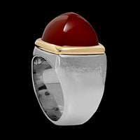 Fred of Paris 18K Two-tone Gold Estate Carnelian "Pain de Sucre" Ring