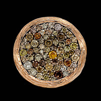 14K Rose Gold Estate Colored Diamond Ring