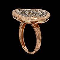 14K Rose Gold Estate Colored Diamond Ring