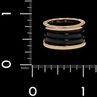 Bulgari 18K Rose Gold Estate B.zero1 Four Band Black Ceramic Ring
