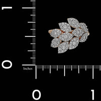 14K Rose and White Gold Estate Diamond Leaf Ring