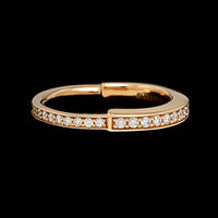 Tiffany & Co. 18K Rose Gold Estate Pave Lock Ring