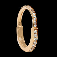 Tiffany & Co. 18K Rose Gold Estate Pave Lock Ring