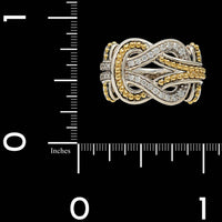 Lagos Sterling Silver and 18K Yellow Gold Estate Newport Knot Diamond Ring