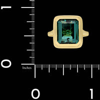 18K Yellow Gold estate Green Tourmaline Ring