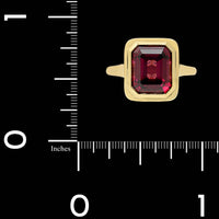 18K Yellow Gold Estate Garnet Ring
