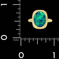 18K Yellow Gold Estate Black Opal Ring