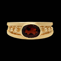 14K Yellow Gold Estate Garnet Ring