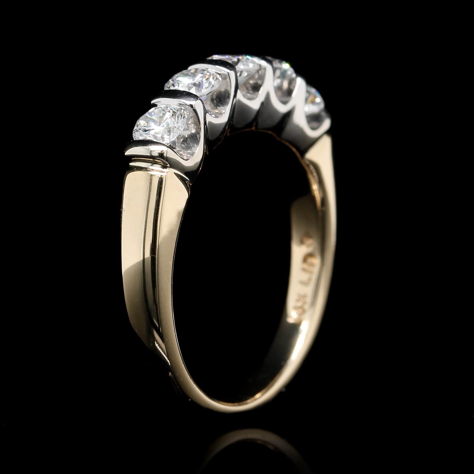 14K Two-tone Gold Estate Diamond Band