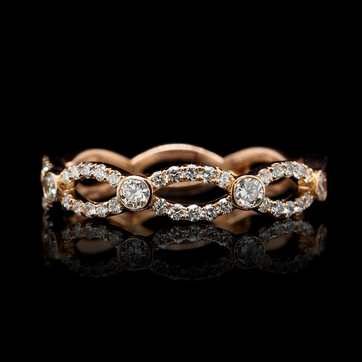18K Rose Gold Estate Diamond Band