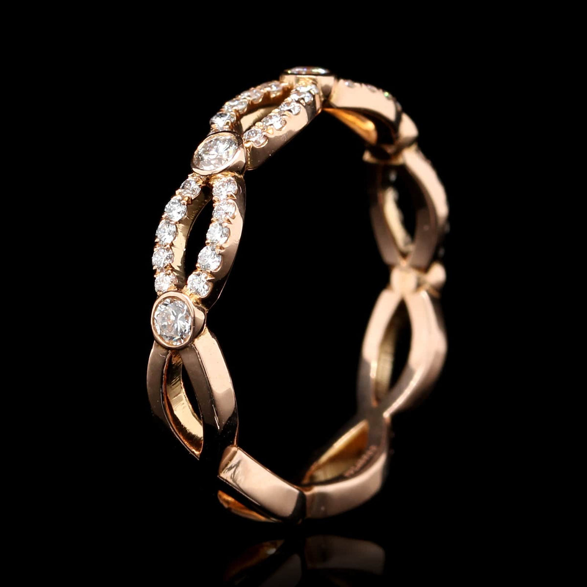 18K Rose Gold Estate Diamond Band