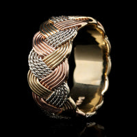 14K Tricolor Gold Estate Woven Band