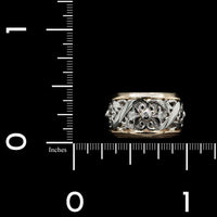 14K Two-tone Gold Estate Floral Band