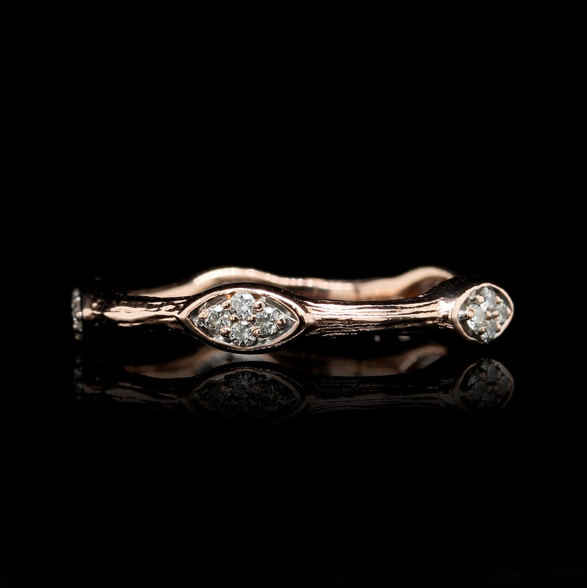 14K Rose Gold Estate Diamond Band