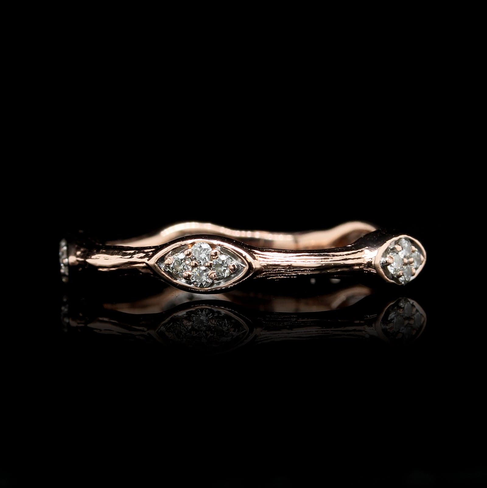 14K Rose Gold Estate Diamond Band
