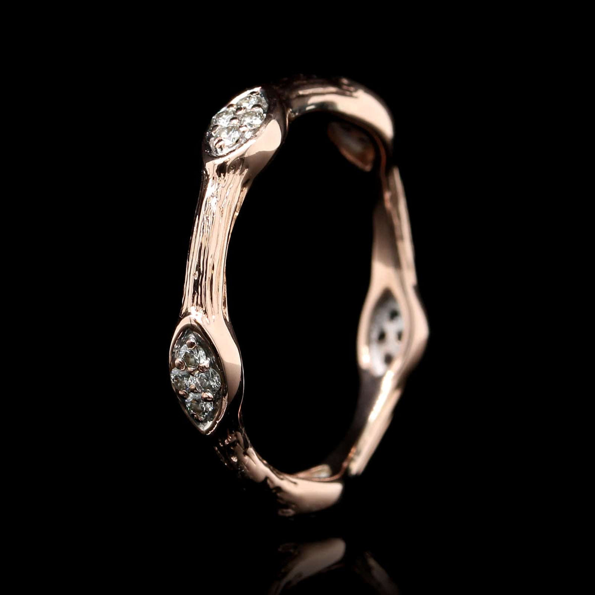 14K Rose Gold Estate Diamond Band
