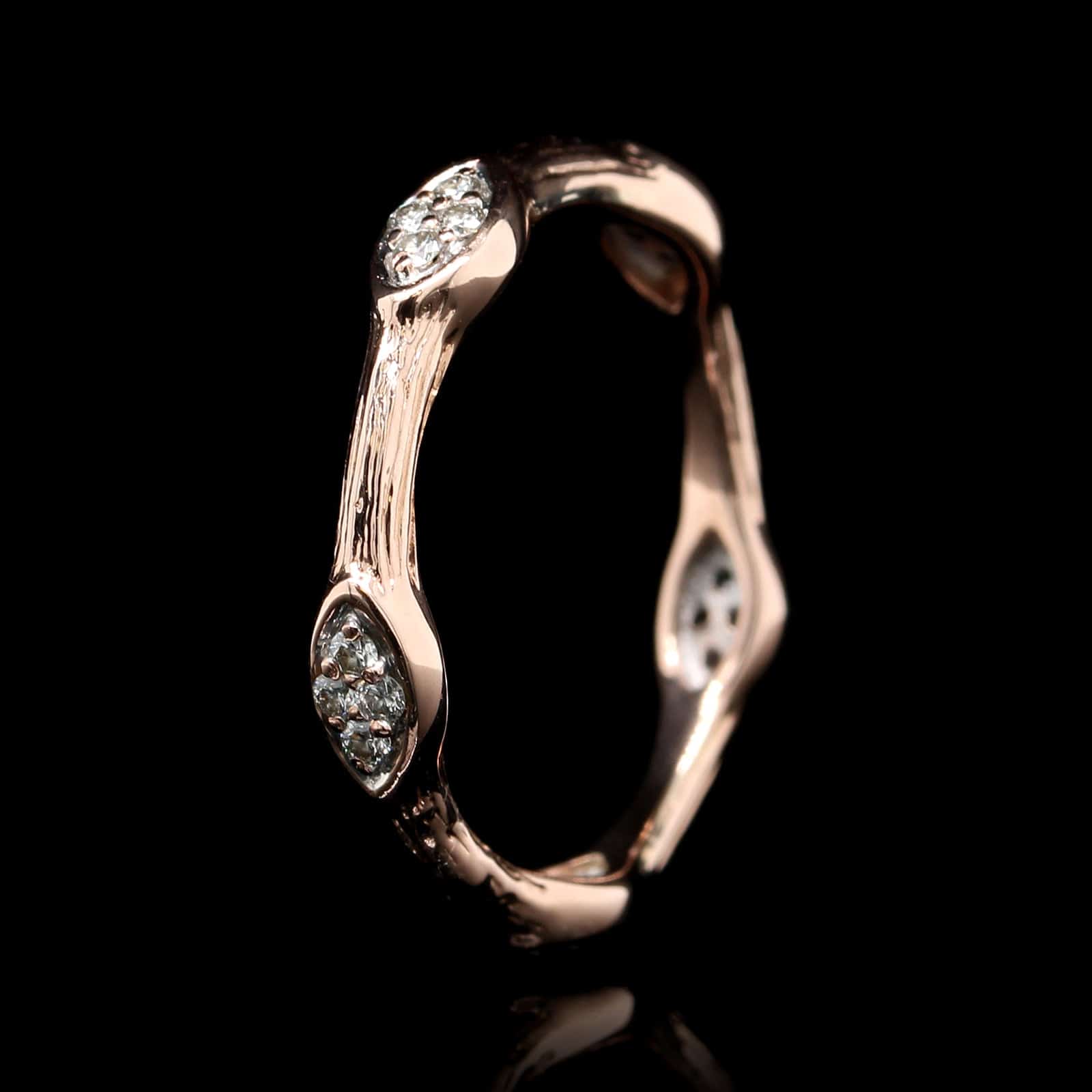 14K Rose Gold Estate Diamond Band