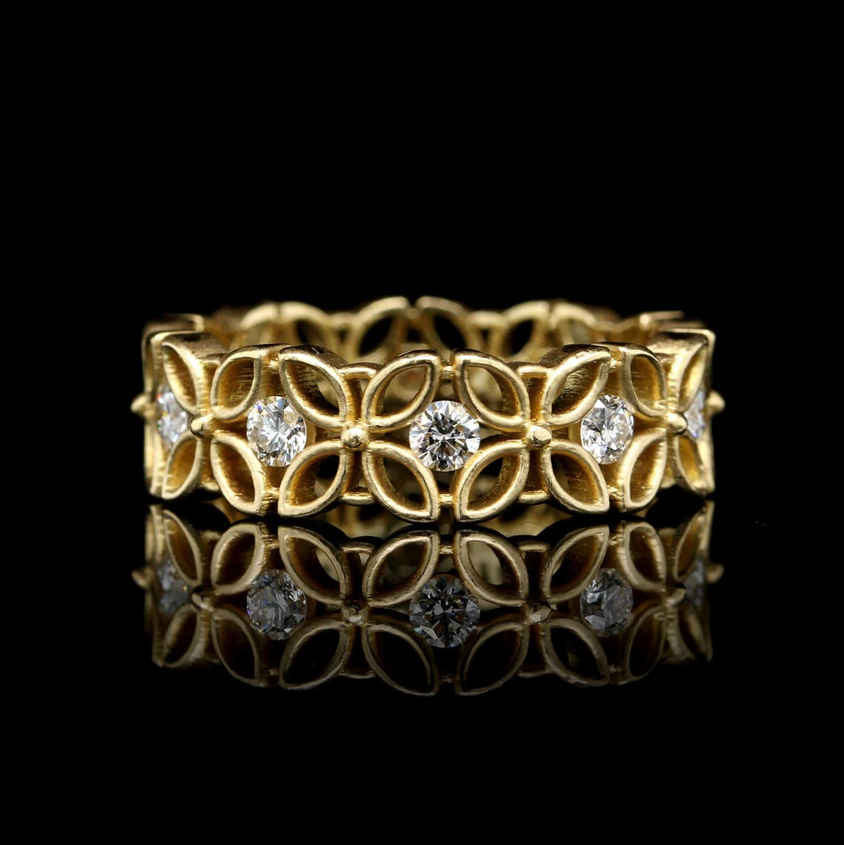 Jack Kelege 18K Yellow Gold Estate Diamond Eternity Band