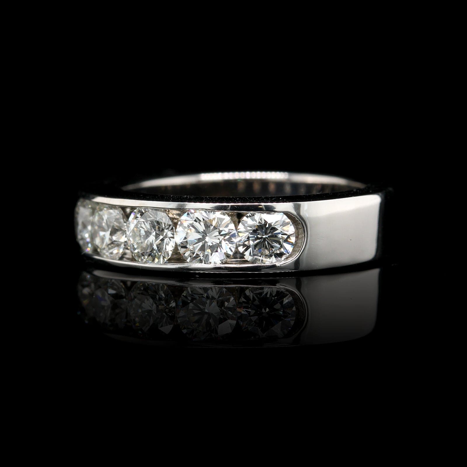 14K White Gold Estate Diamond Band