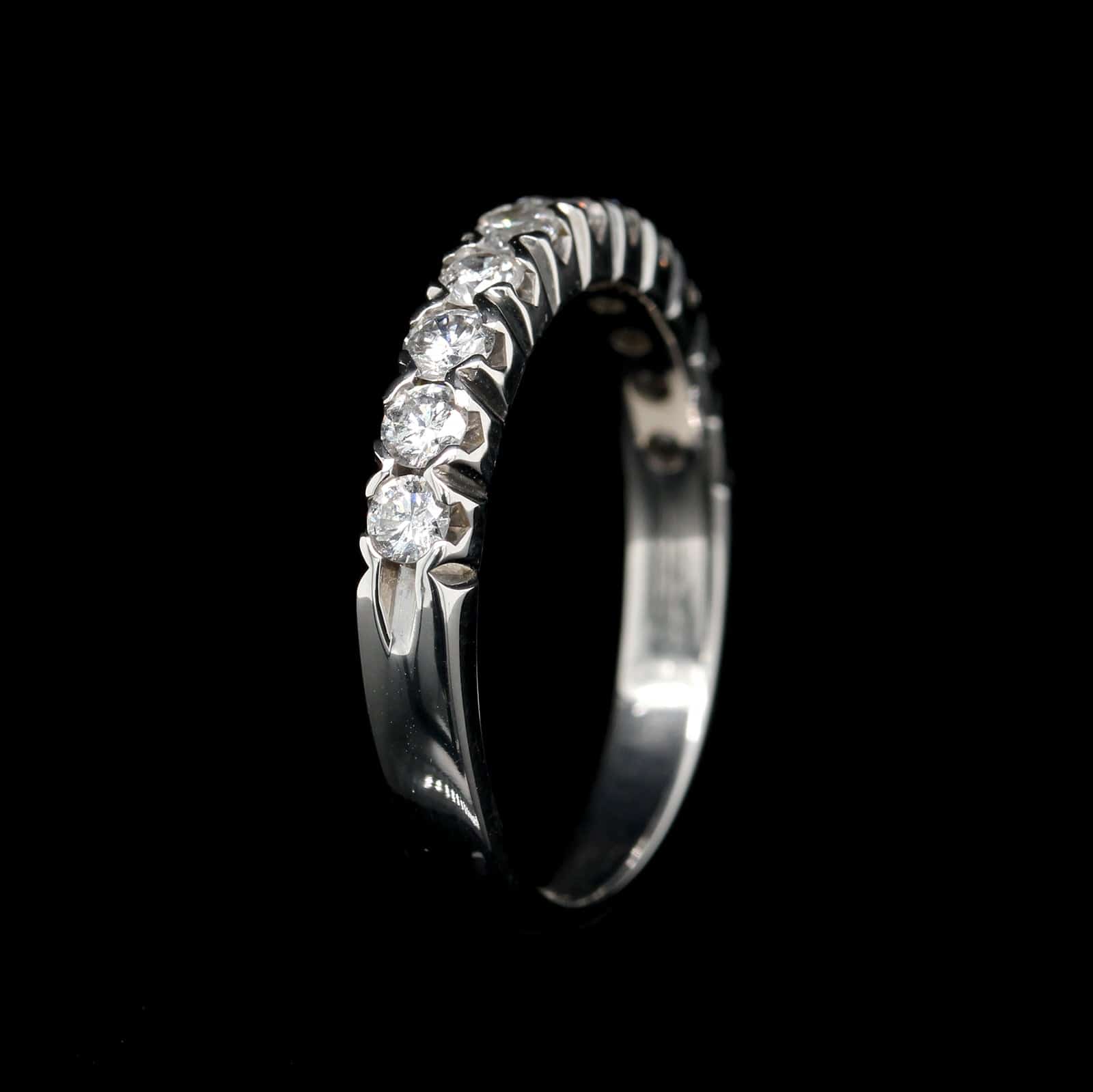 14K White Gold Estate Diamond Band