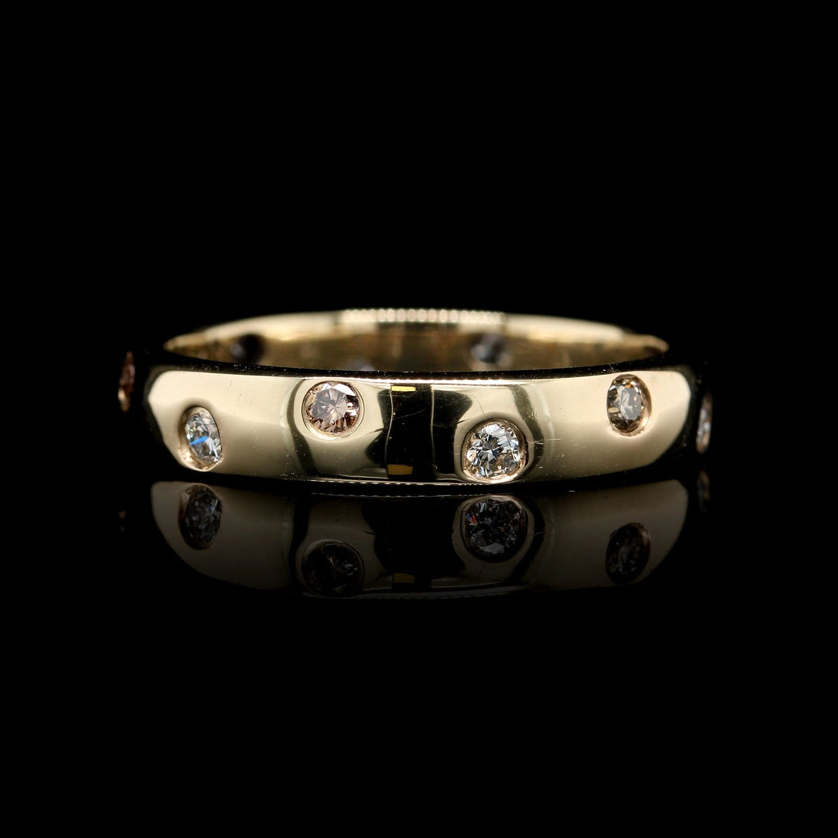 14K Yellow Gold Estate Diamond Scattered Eternity Band