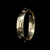 14K Yellow Gold Estate Diamond Scattered Eternity Band