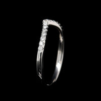 18K White Gold Estate Diamond Curved Wrap Band