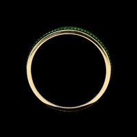 18K Yellow Gold Estate Green Enamel Stackable Band