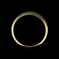 18K Yellow Gold Estate Green Enamel Stackable Band