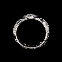 Jabel 18K White Gold Estate Floral Diamond Band