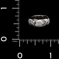 Jabel 18K White Gold Estate Floral Diamond Band