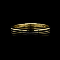 18K Yellow Gold Estate Black Enamel Stack Band