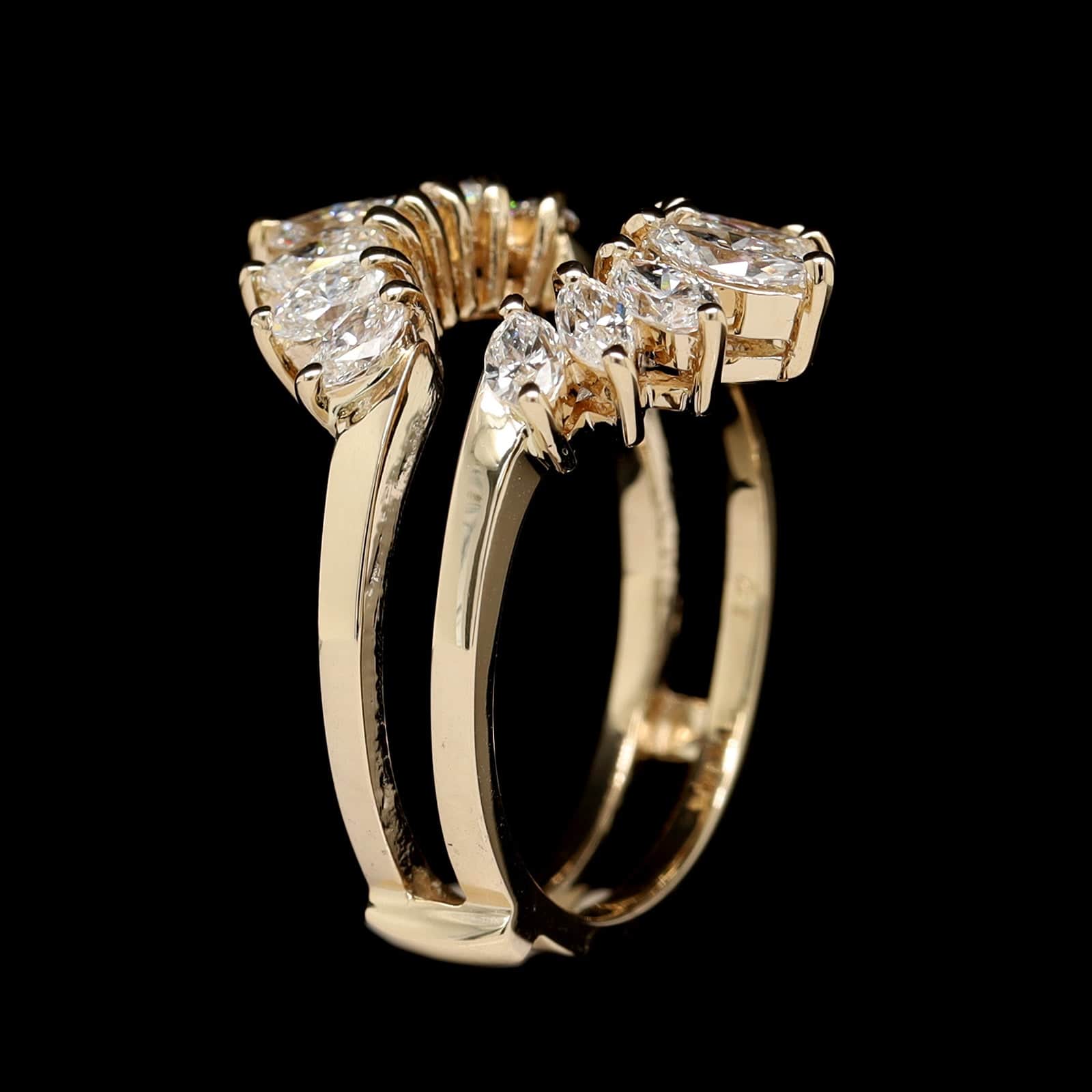 14K Yellow Gold Estate Diamond Wrap Insert Ring
